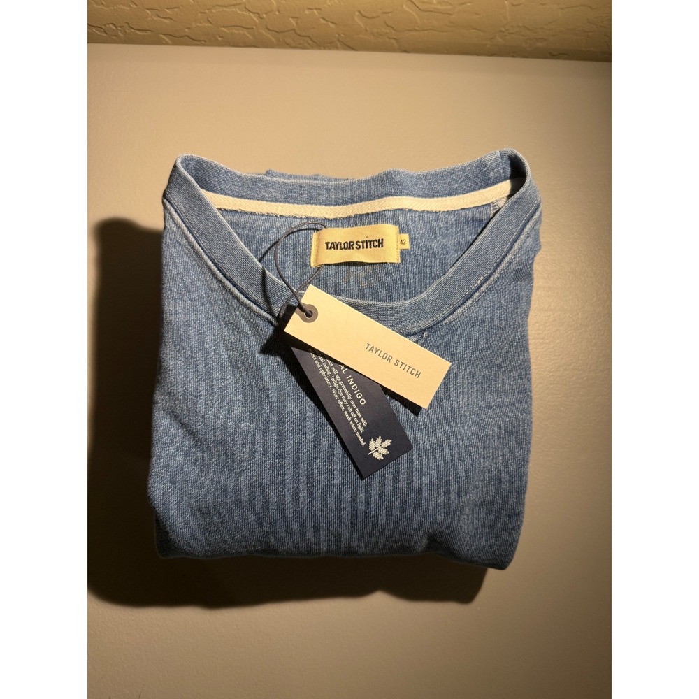 Taylor Stitch The Apres Crew Washed Indigo Terry Sweatshirt 2503ACWI 42 Mens L